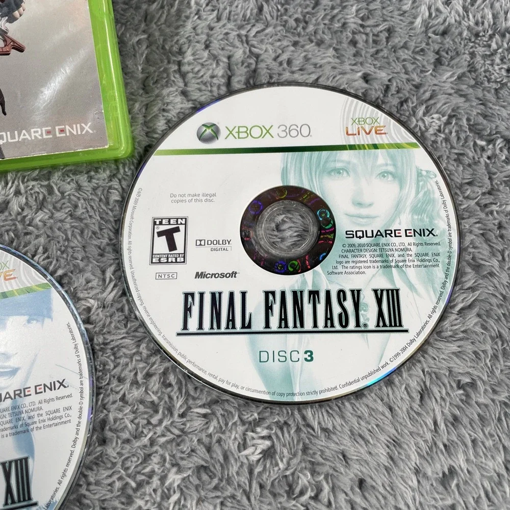 Final Fantasy XIII (Microsoft Xbox 360, 2010) Disks 1, 2, And 3 Tested Working